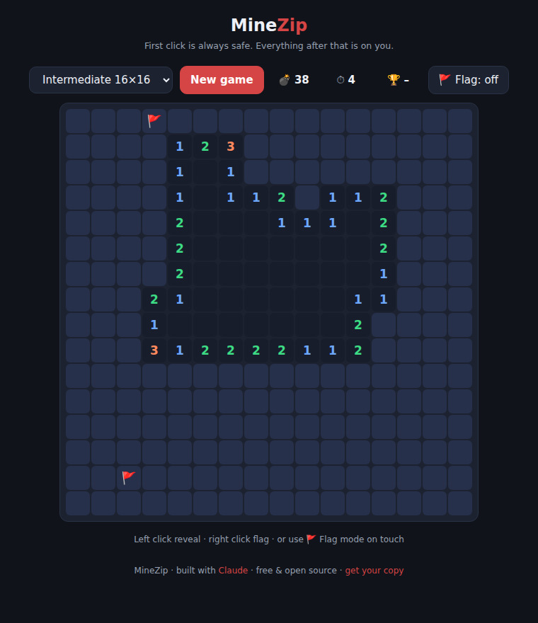 Free Minesweeper Game — HTML5, Play Online or Embed — screenshot