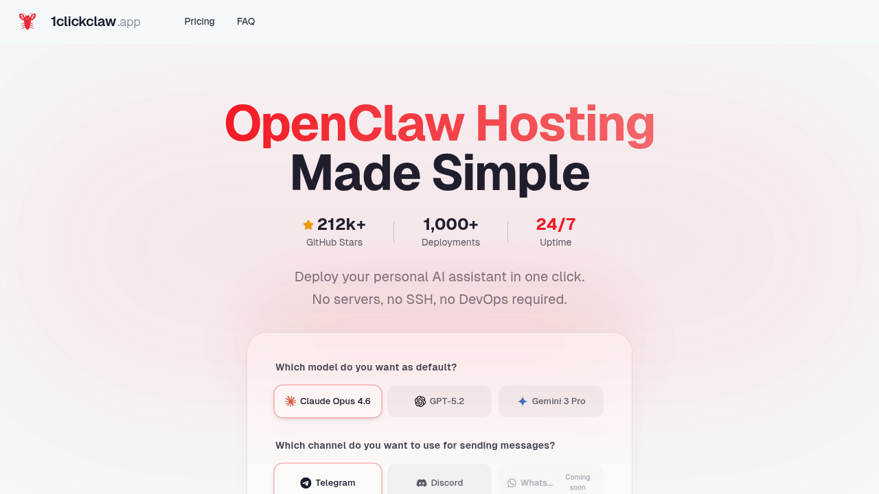 1ClickClaw screenshot