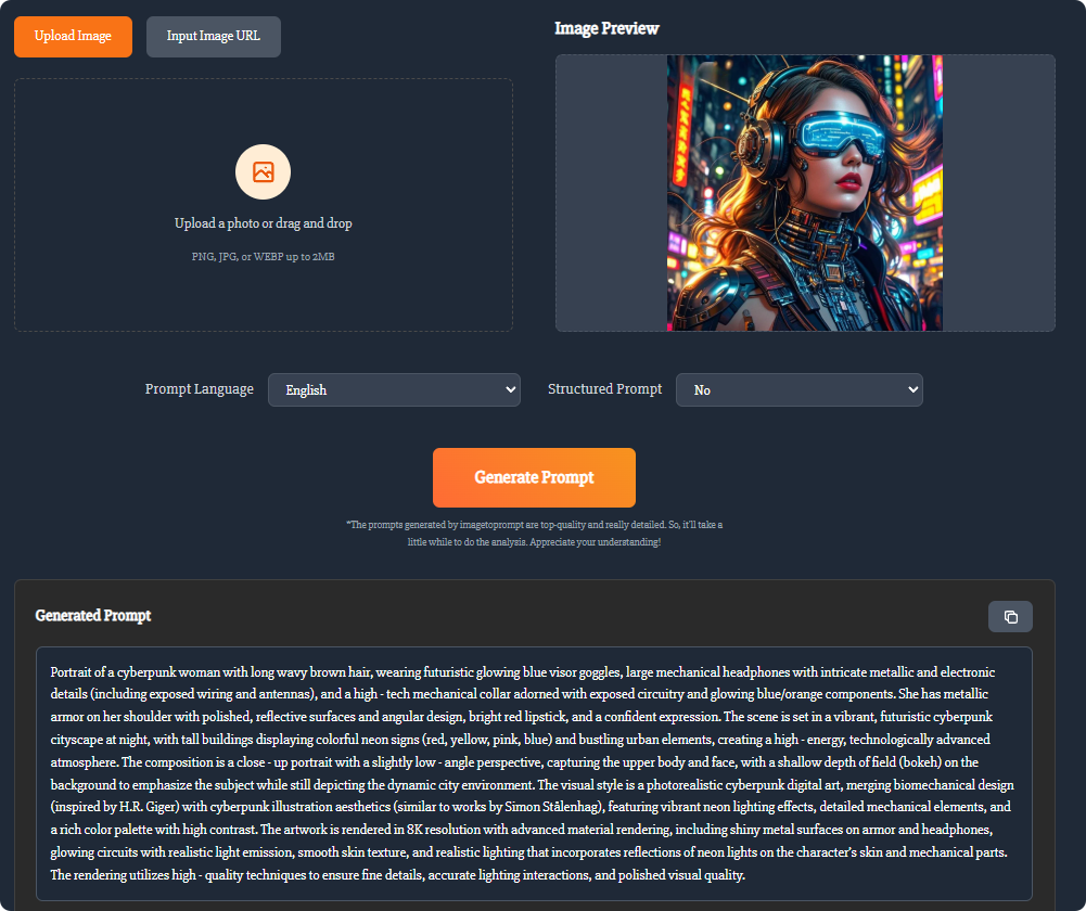 Image to Prompt screenshot