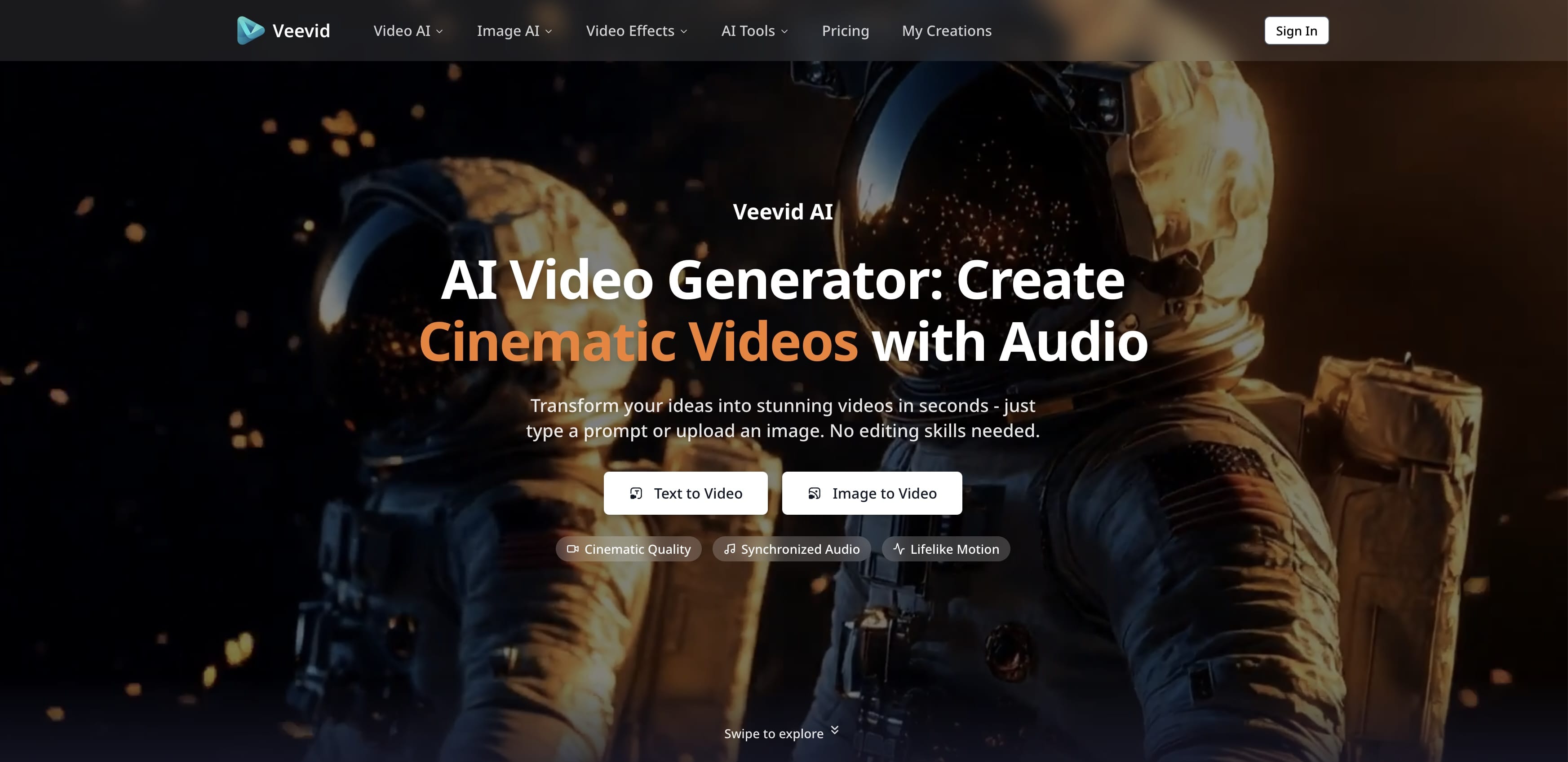Veevid AI — Cinematic Video Creation screenshot