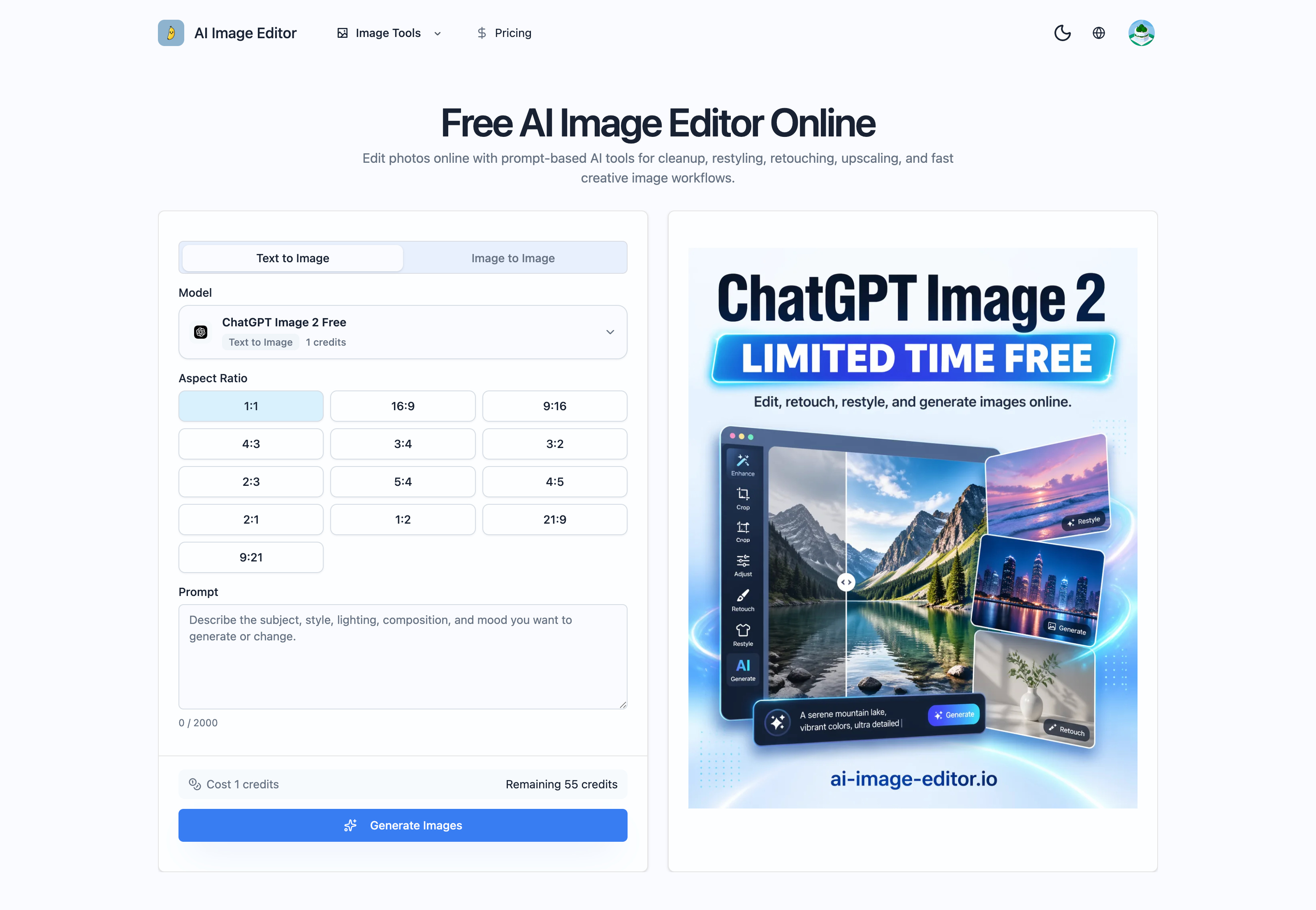 AI Image Editor screenshot