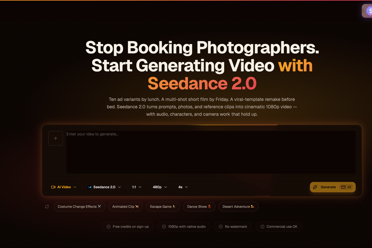 Seedance 2.0 screenshot