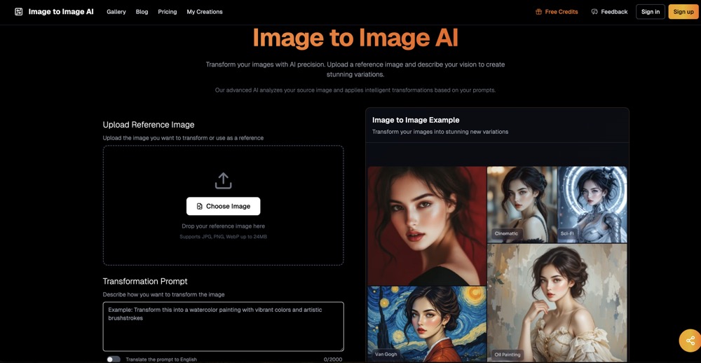 image to image ai screenshot
