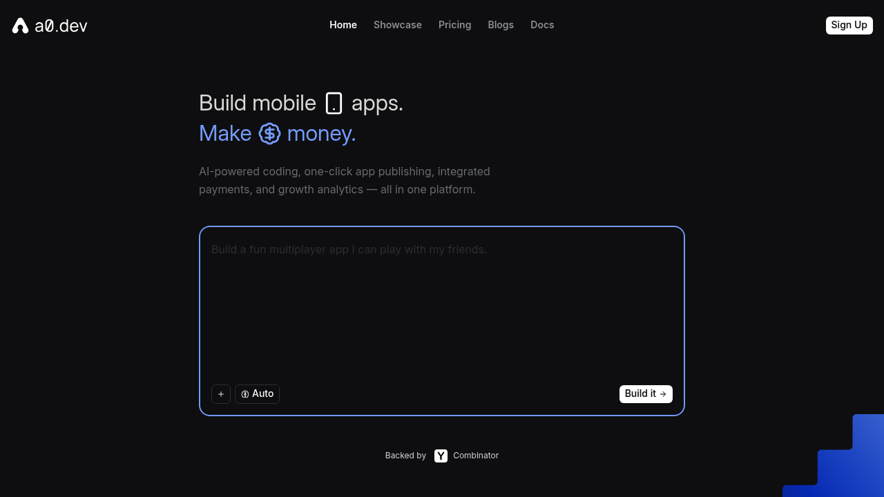 a0.dev screenshot