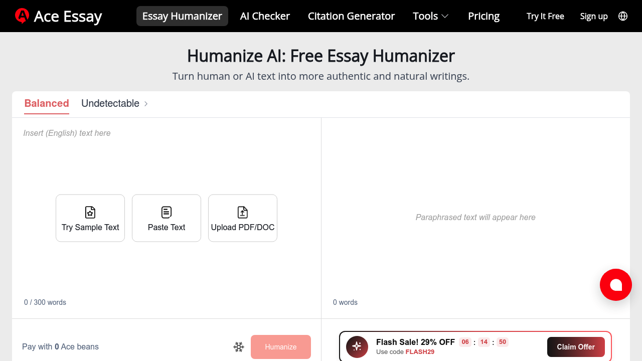 ACE ESSAY screenshot