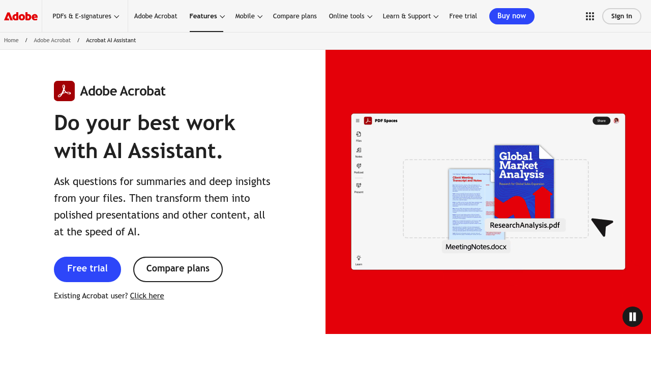 Adobe AI Assistant screenshot