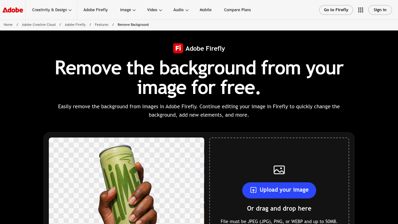 Adobe Express Background Remover screenshot