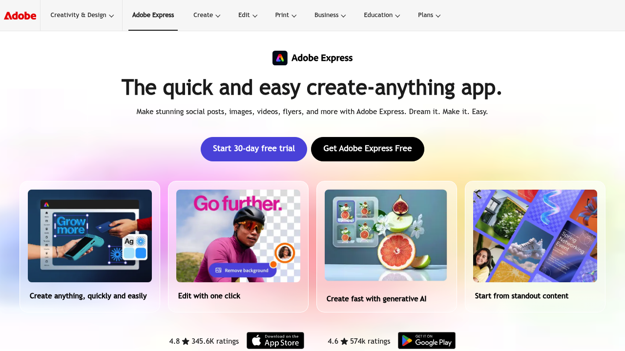 Adobe Express screenshot