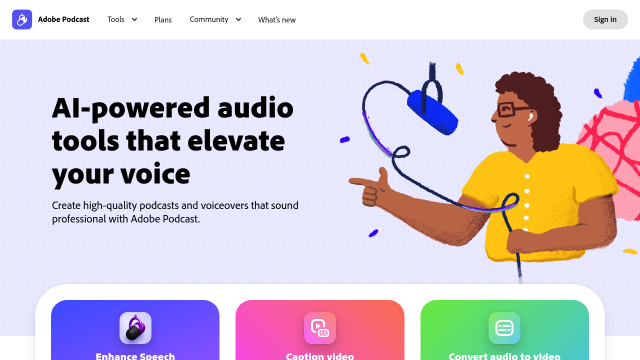 Adobe Podcast screenshot