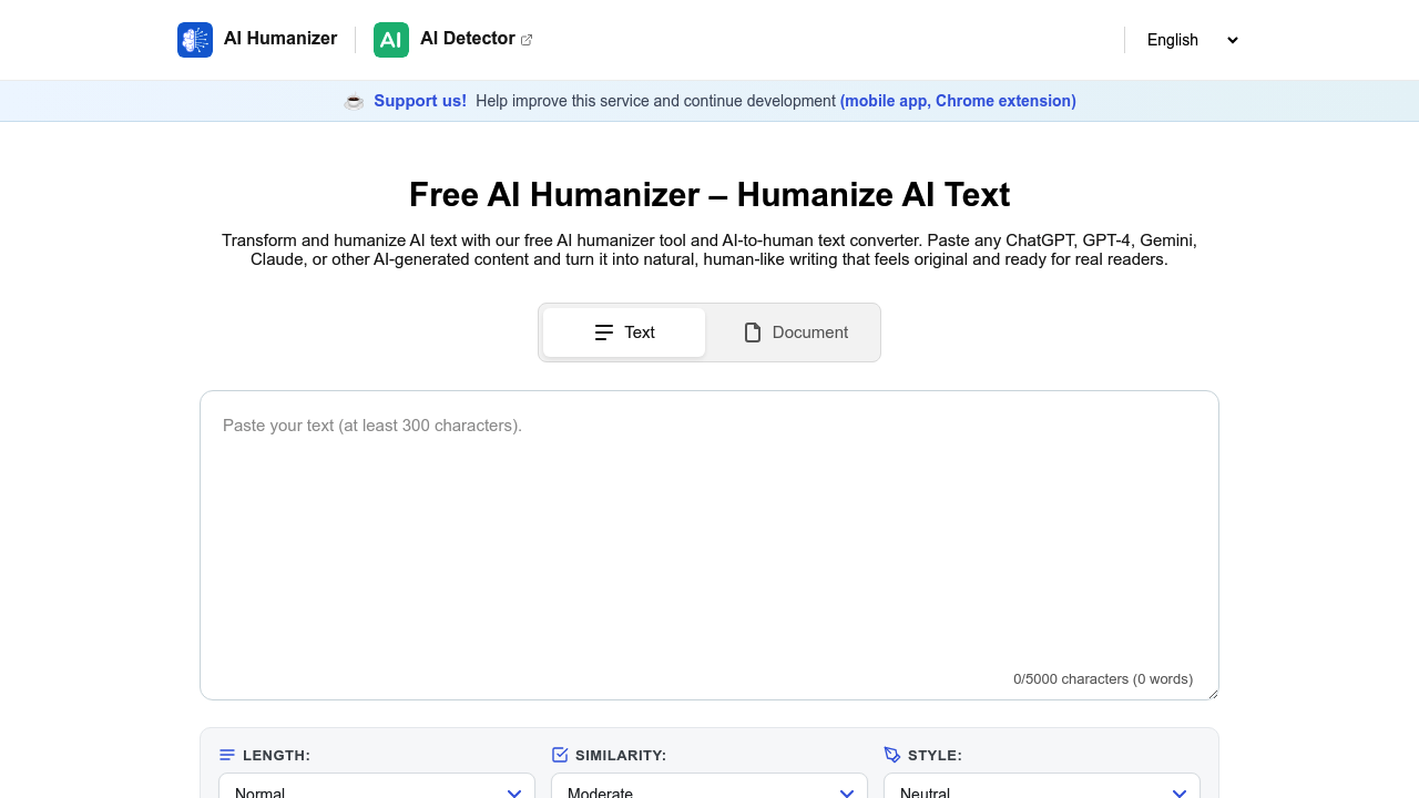AI Humanizer Tool screenshot
