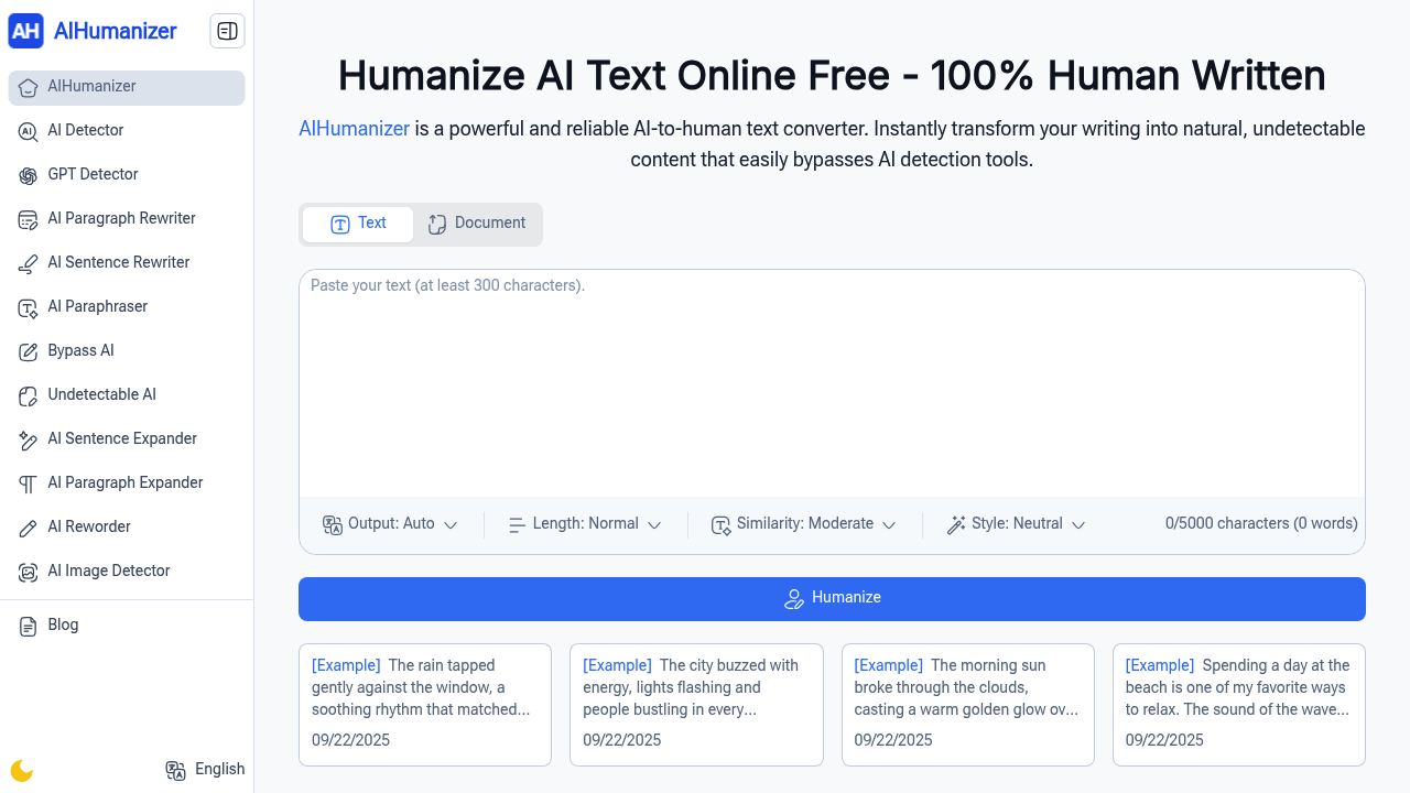 AI Humanizer.work screenshot