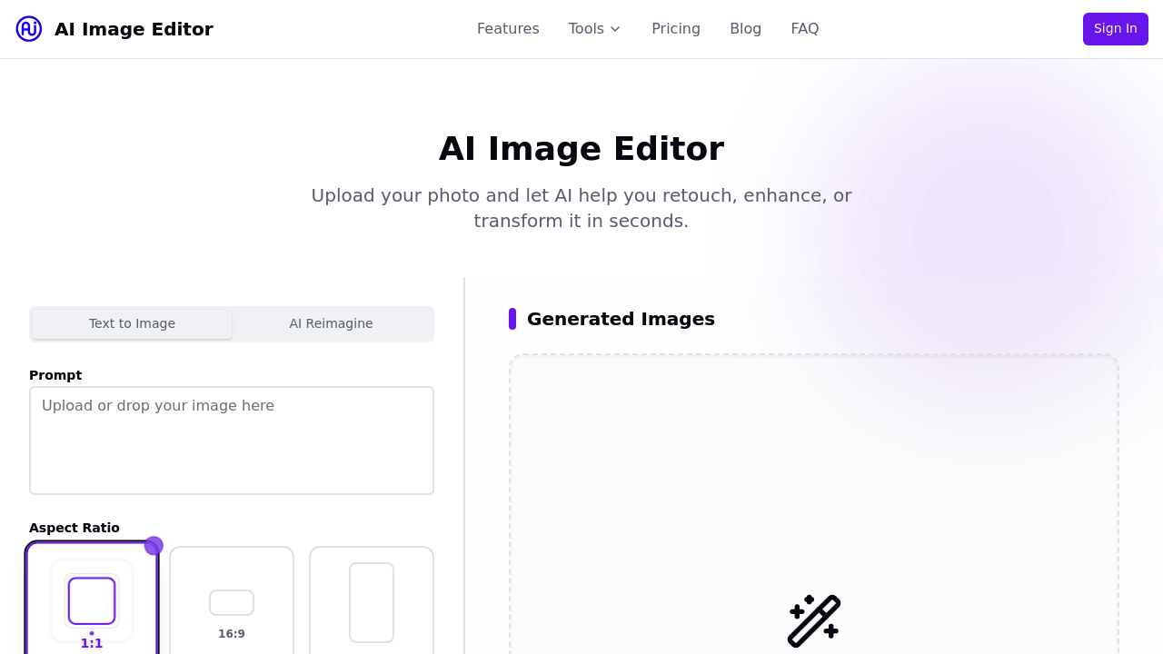 AI Image Editor.info screenshot