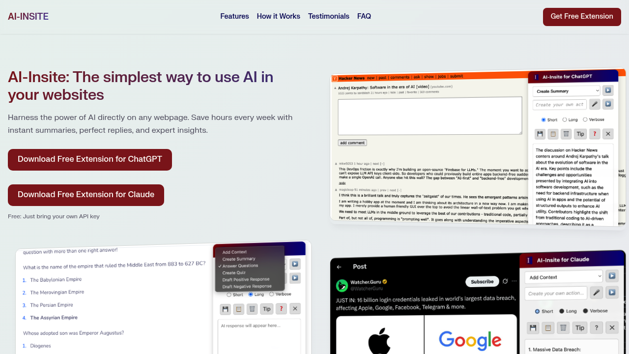 AI-Insite - Bring AI power to any webpage. screenshot