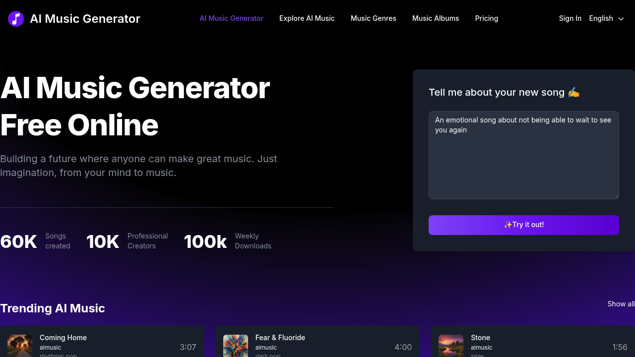 AI Music Generator screenshot