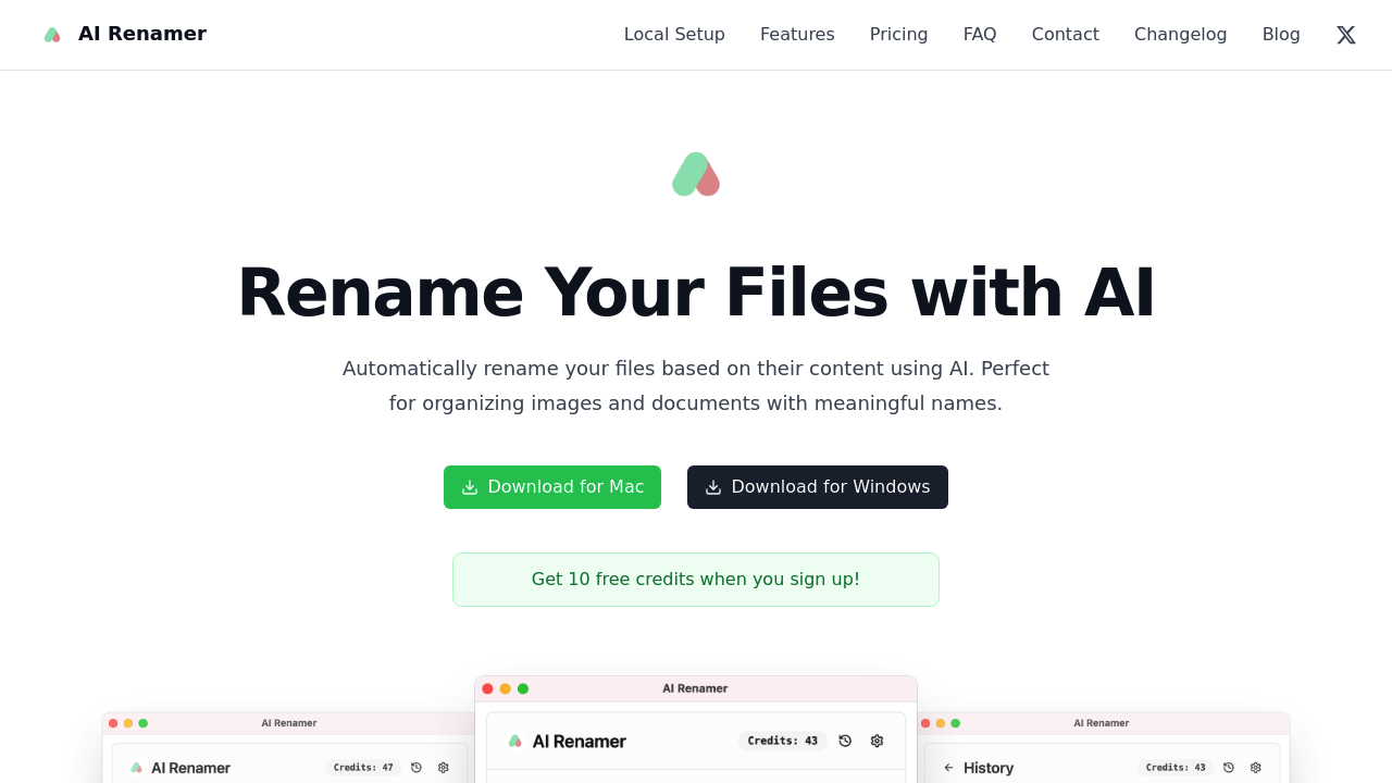 AI Renamer App screenshot