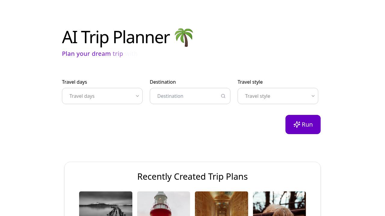 AI Trip Planner screenshot