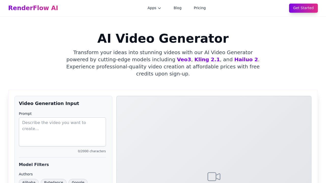 AI Video Generator by RenderFlow AI screenshot