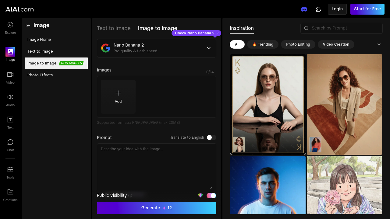 AIAI.com | Image to Image AI Generator screenshot
