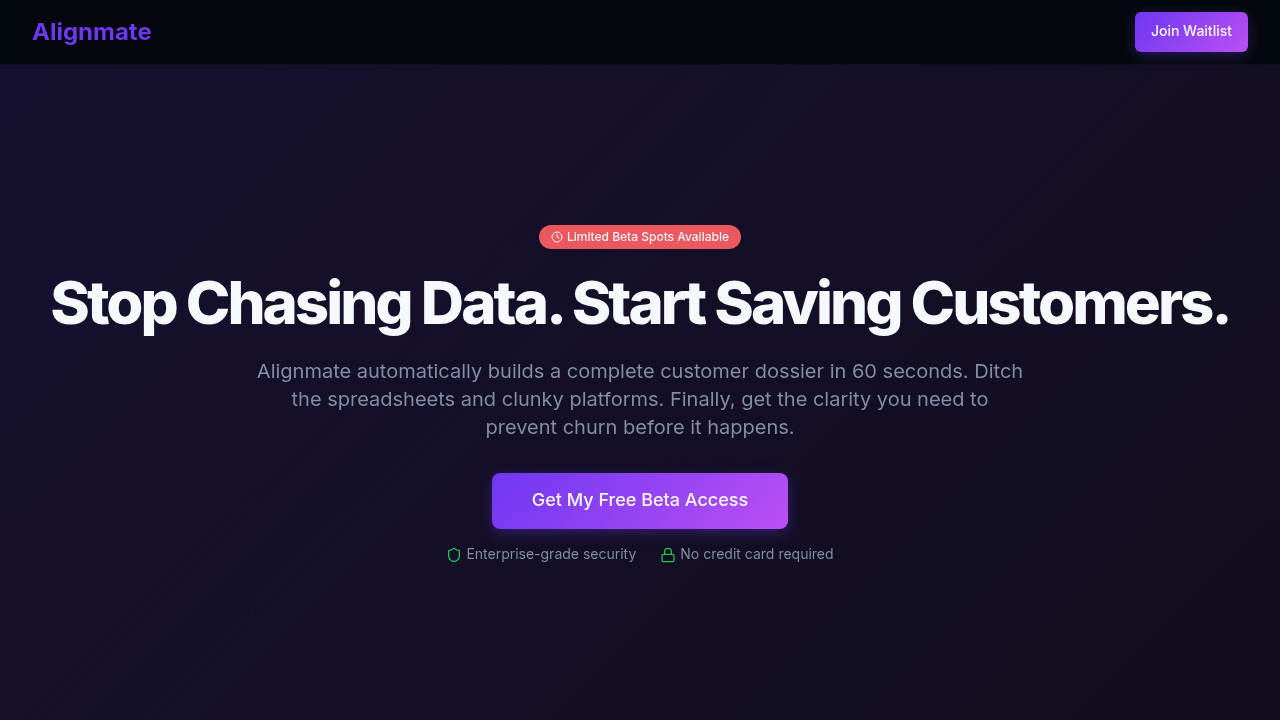Alignmate — AI-Powered Customer Dossiers screenshot