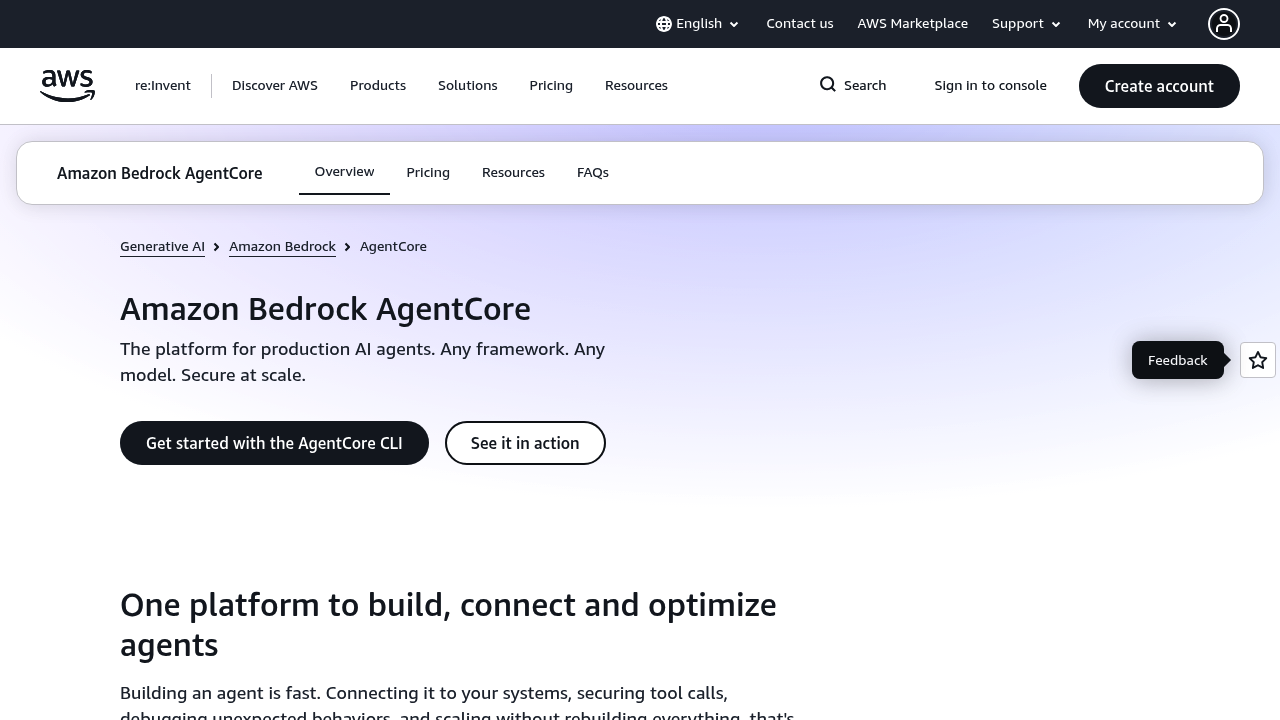 Amazon Bedrock AgentCore screenshot