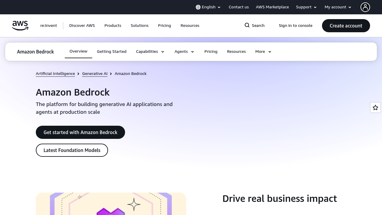 Amazon Bedrock screenshot