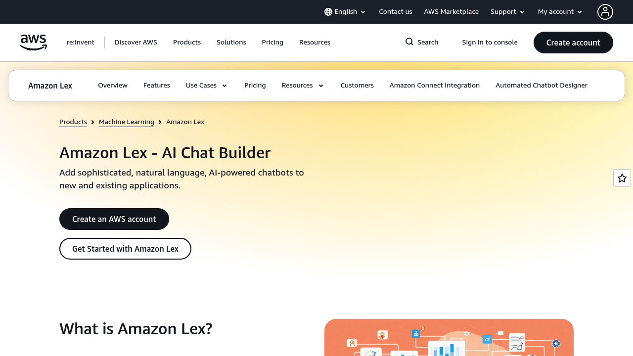 Amazon Lex screenshot