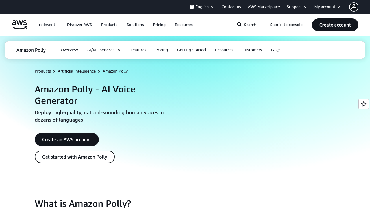 Amazon Polly screenshot