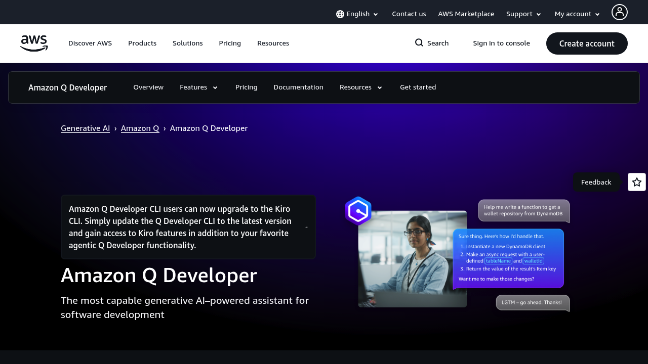 Amazon Q Developer screenshot