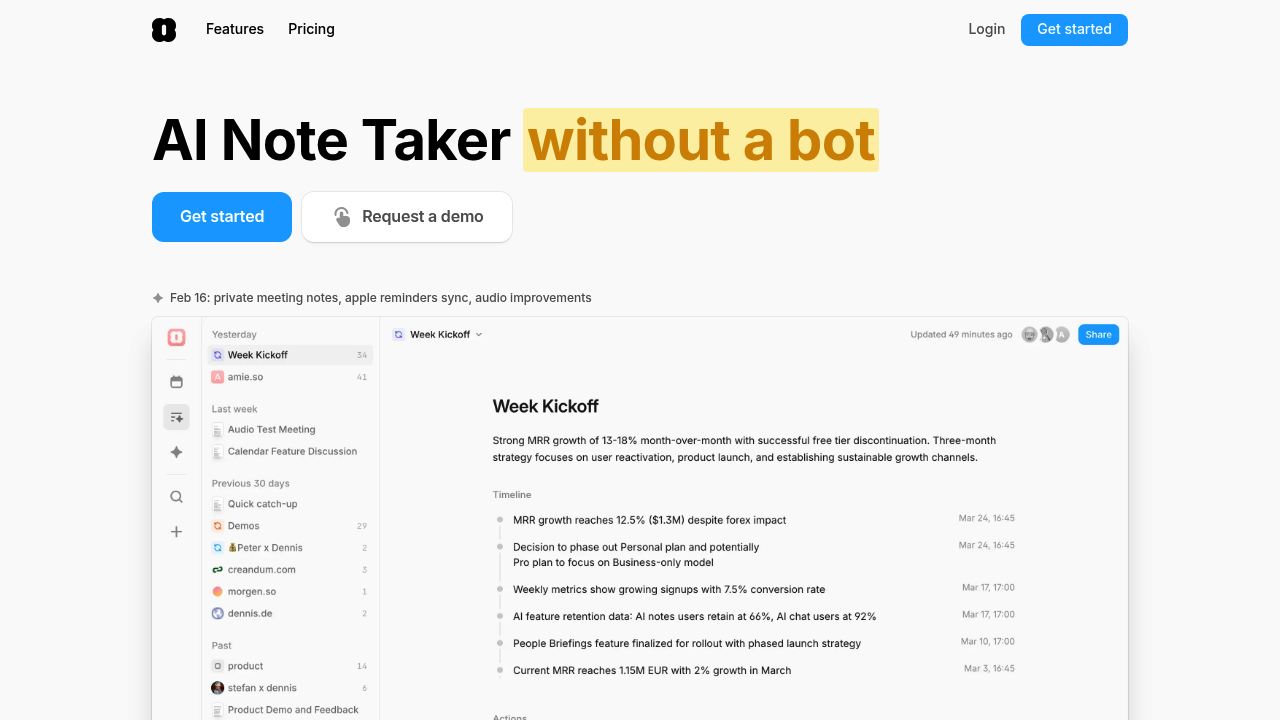 Amie - AI Note Taker screenshot