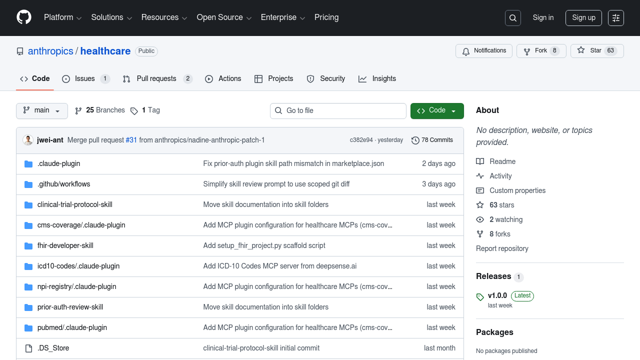 Anthropic Healthcare screenshot