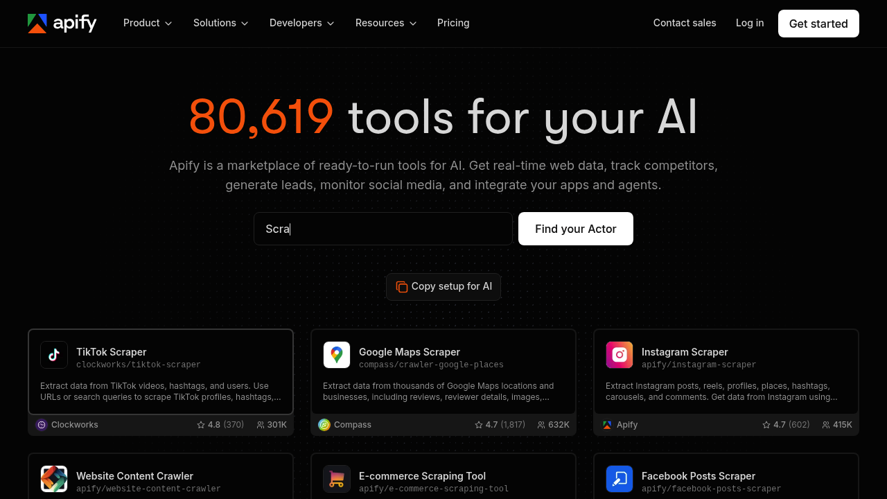 Apify screenshot