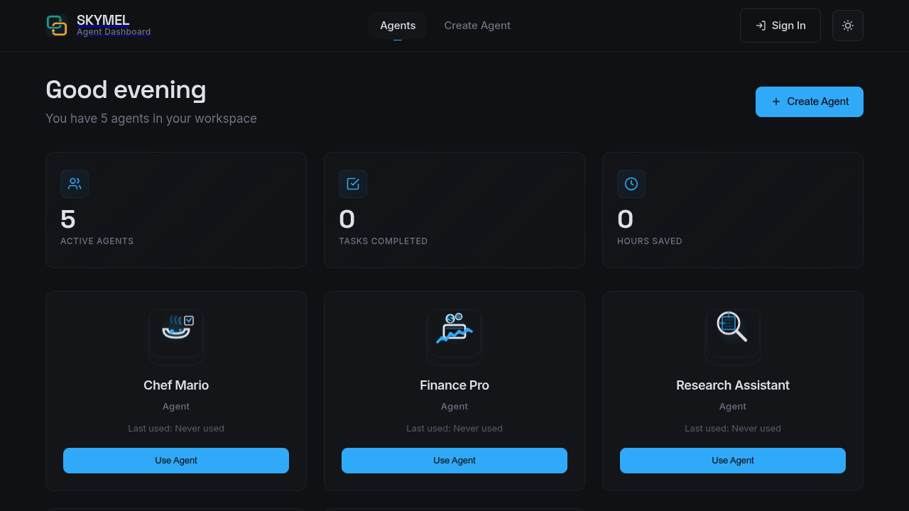 Skymel: Create Your Own Personal Agents screenshot