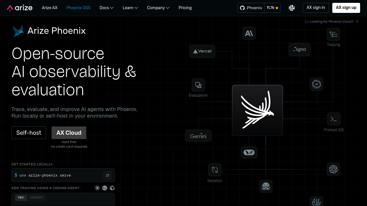 Arize Phoenix screenshot