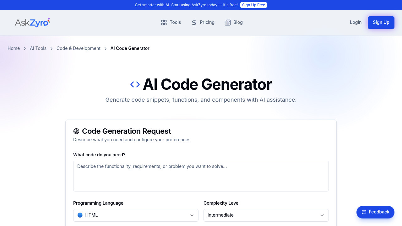 AskZyro | AI Code Generator screenshot