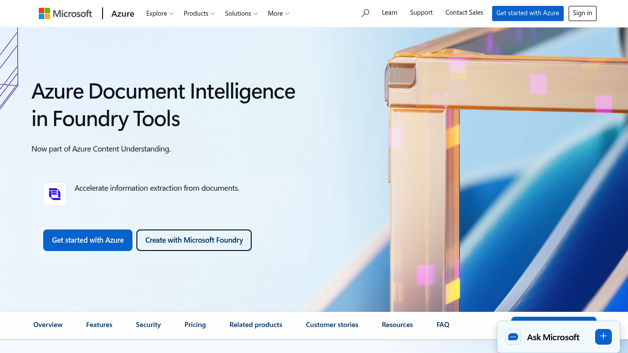 Azure Document Intelligence screenshot