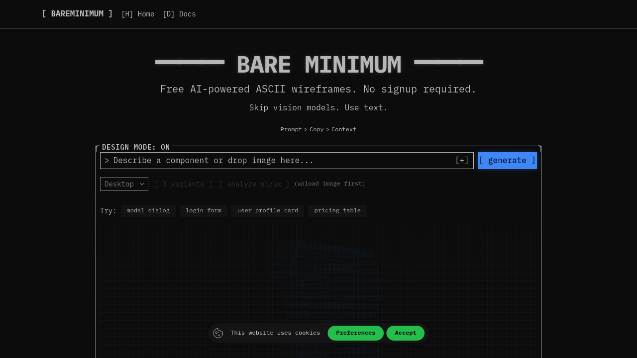BareMinimum screenshot