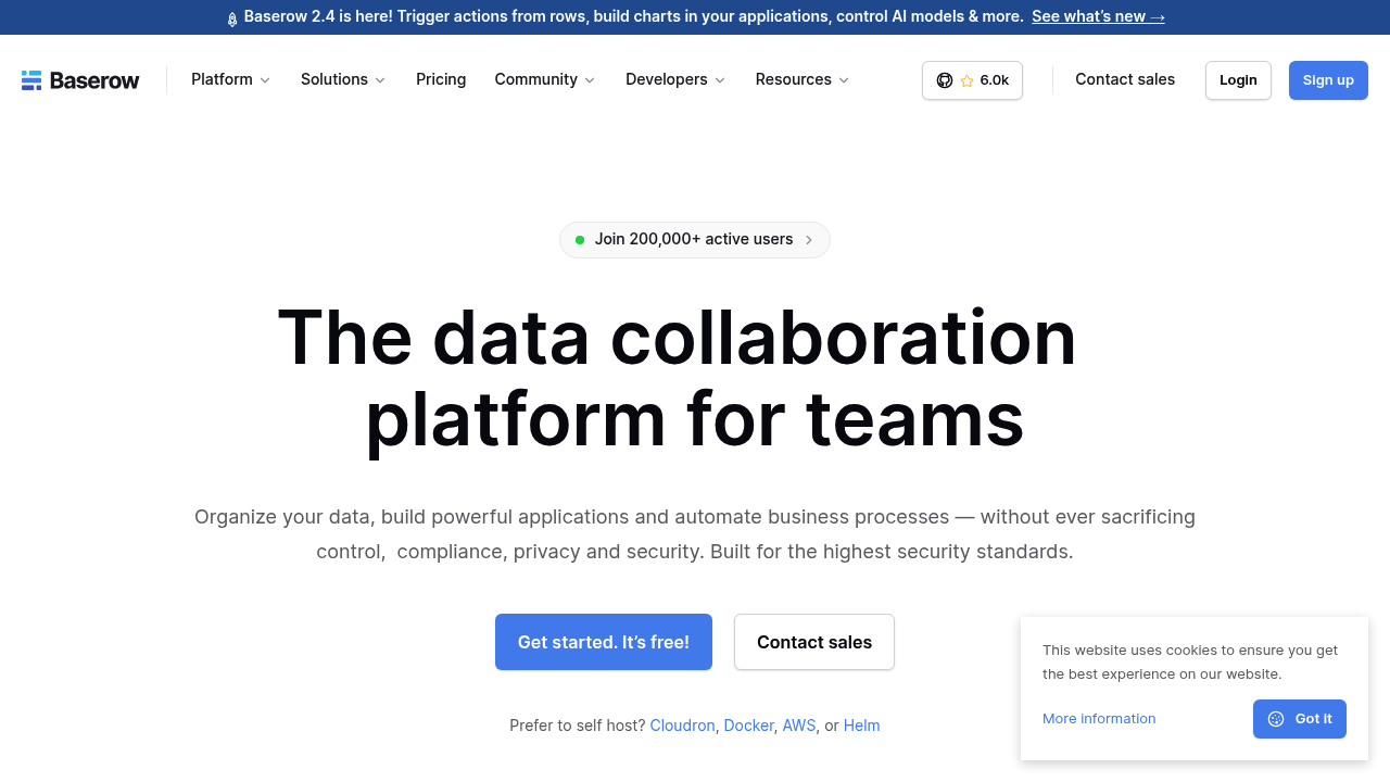 Baserow screenshot