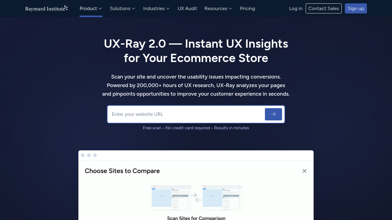 UX-Ray 1.0 by Baymard screenshot