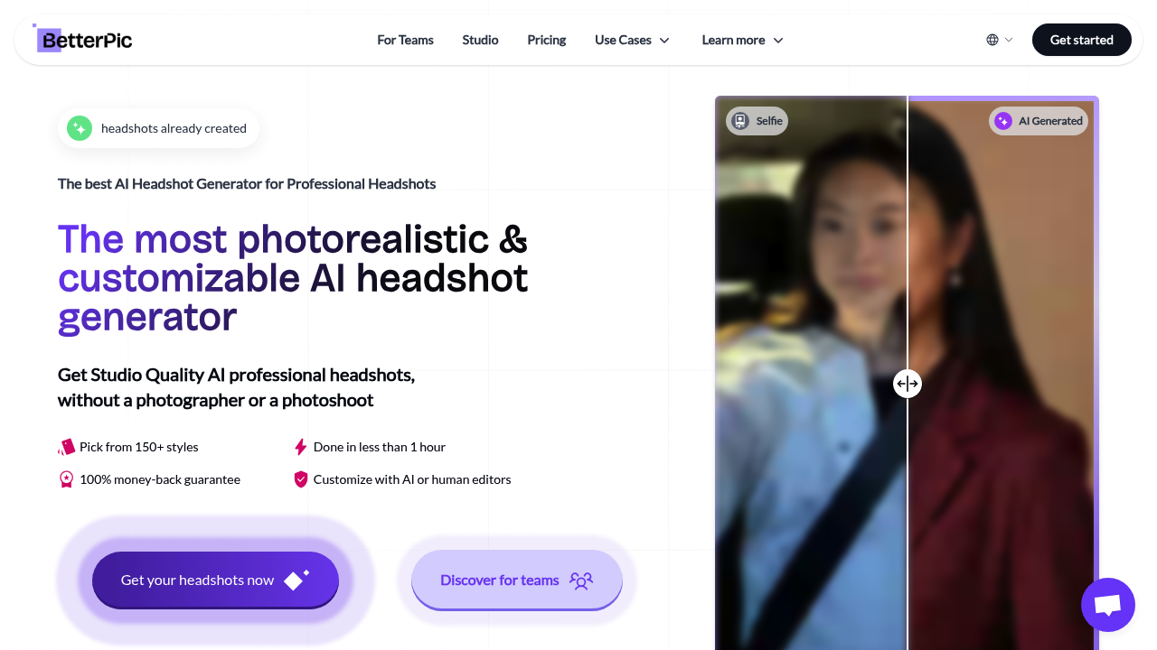 BetterPic | AI Headshots screenshot
