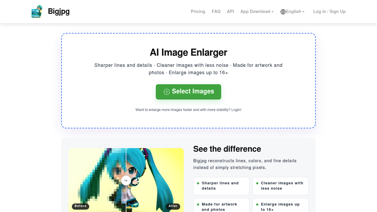 Bigjpg screenshot