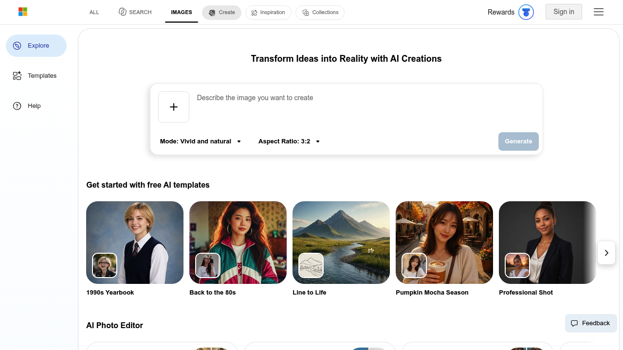Bing Image Creator screenshot