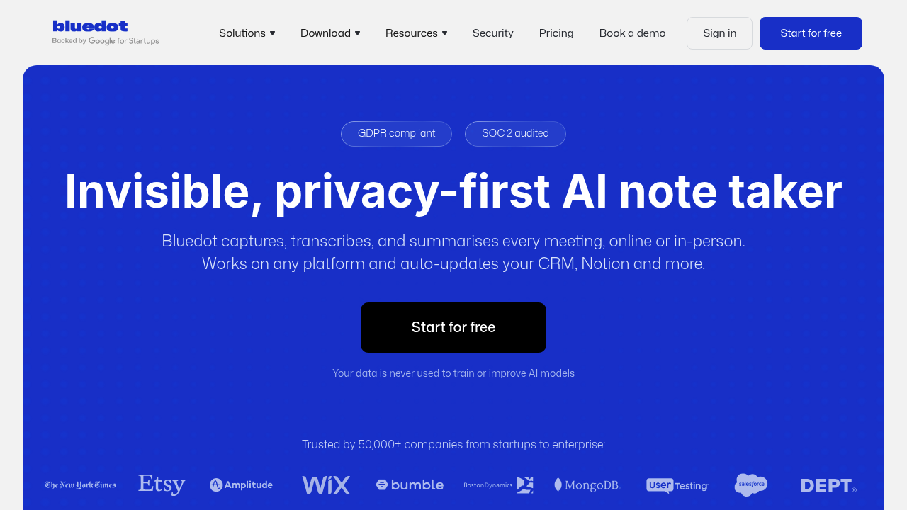 Bluedot screenshot