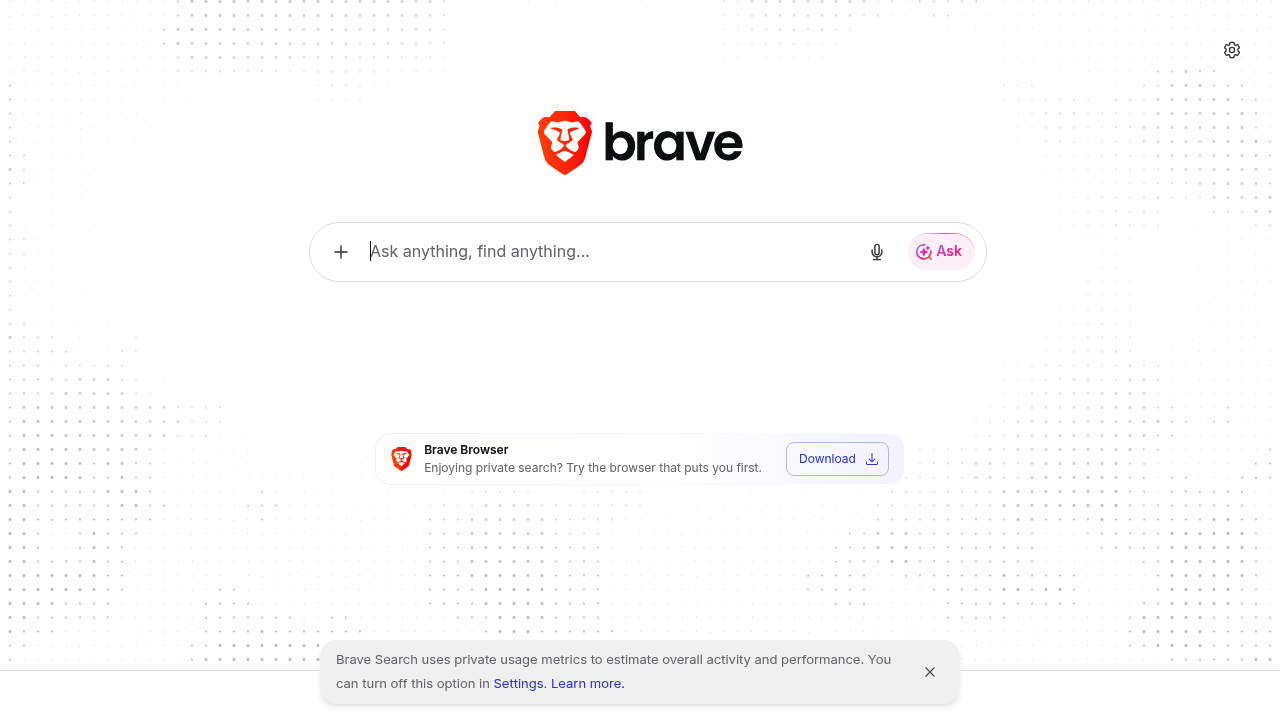 Brave Search screenshot