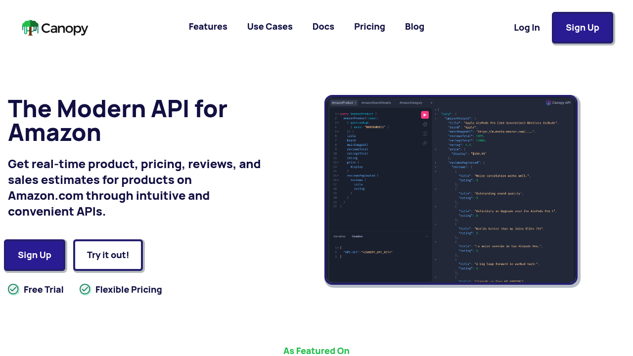 Canopy API screenshot
