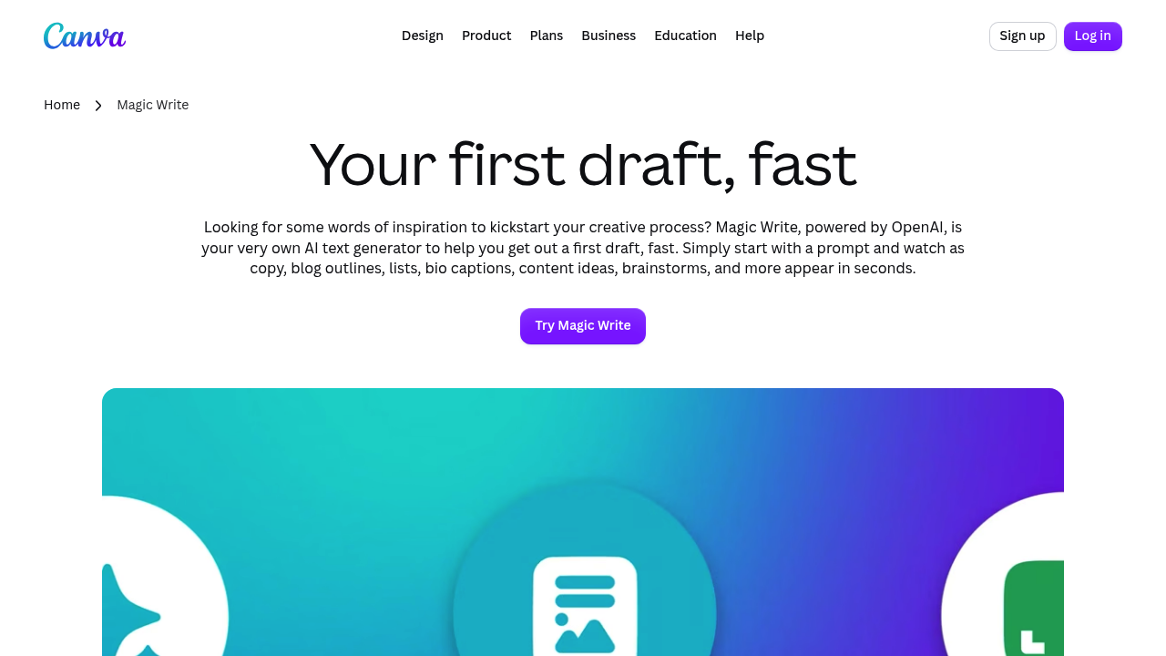 Canva Magic Write screenshot