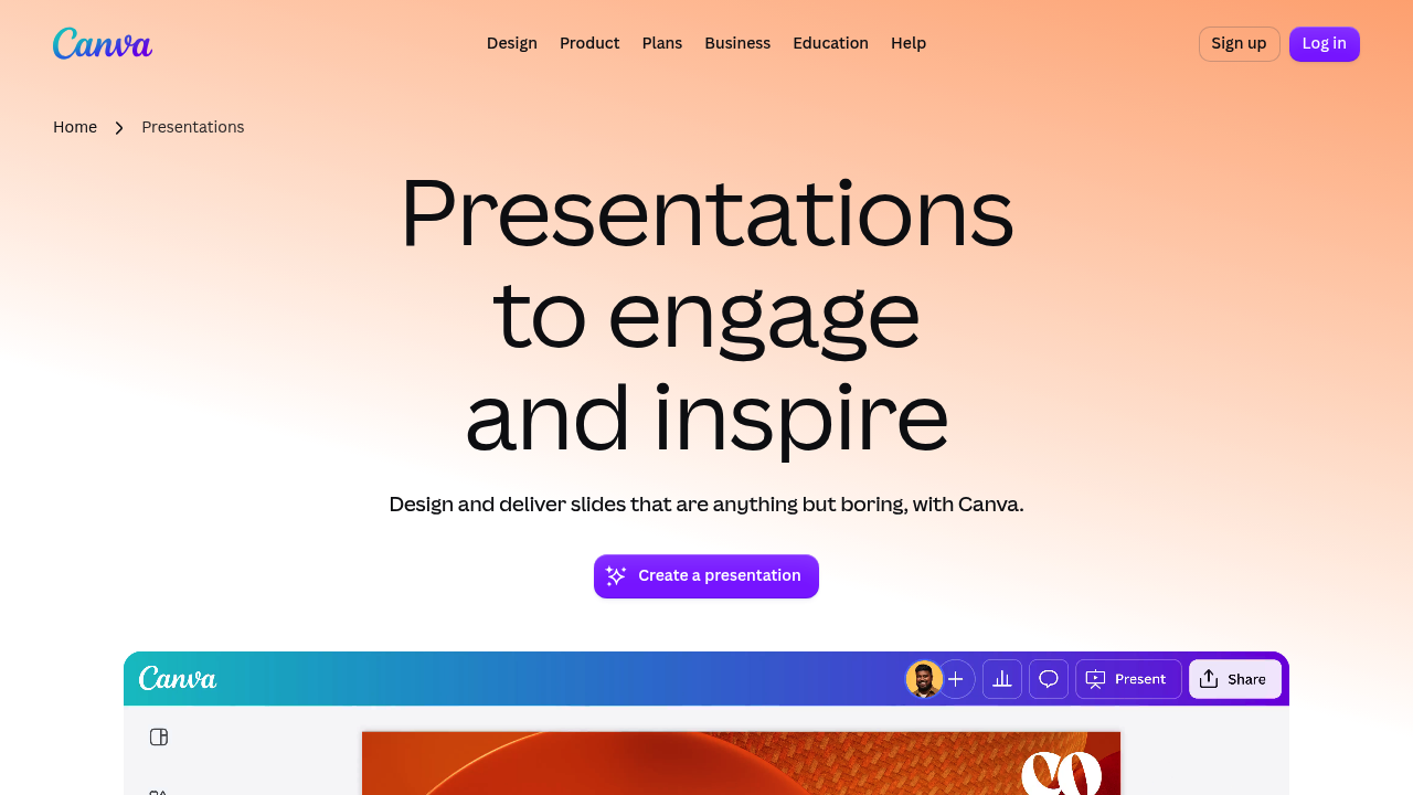 Canva Presentations screenshot