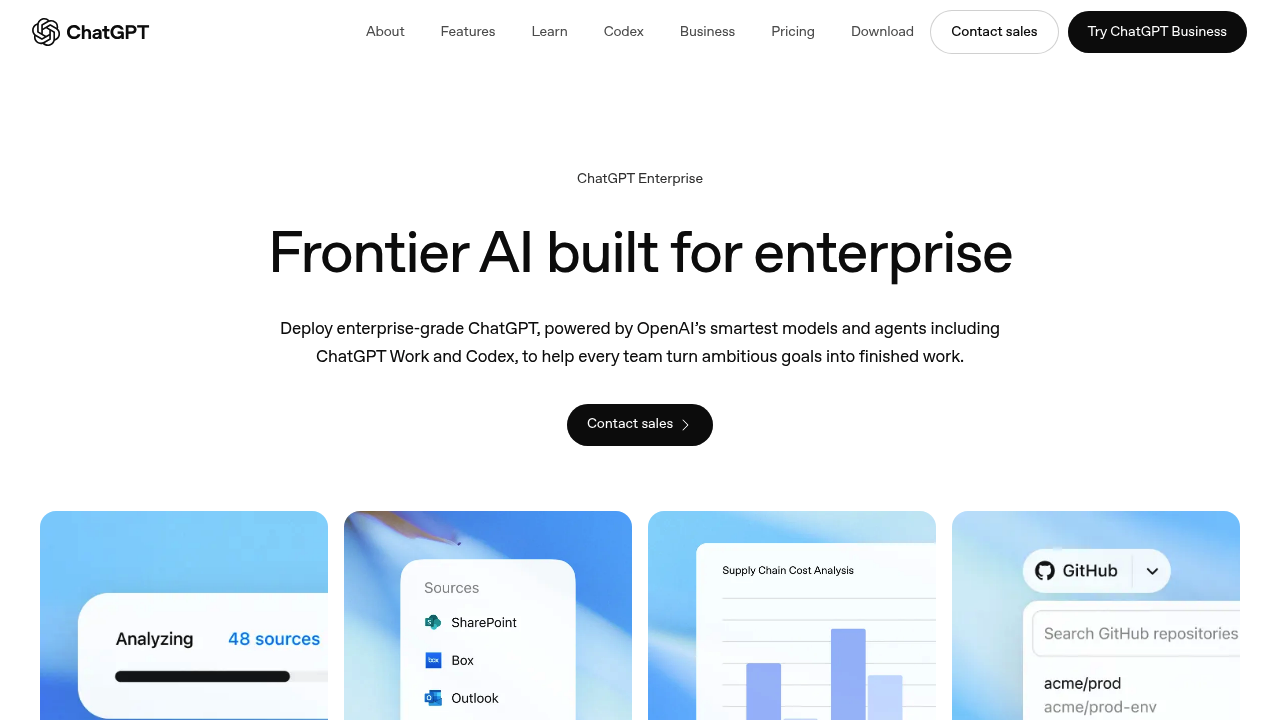 ChatGPT Enterprise screenshot