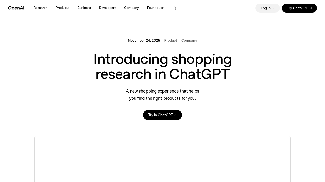 ChatGPT Shopping Research screenshot