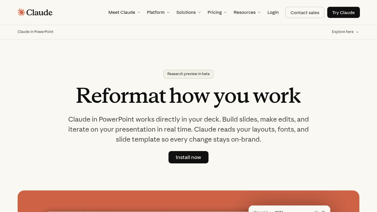 Claude in PowerPoint screenshot