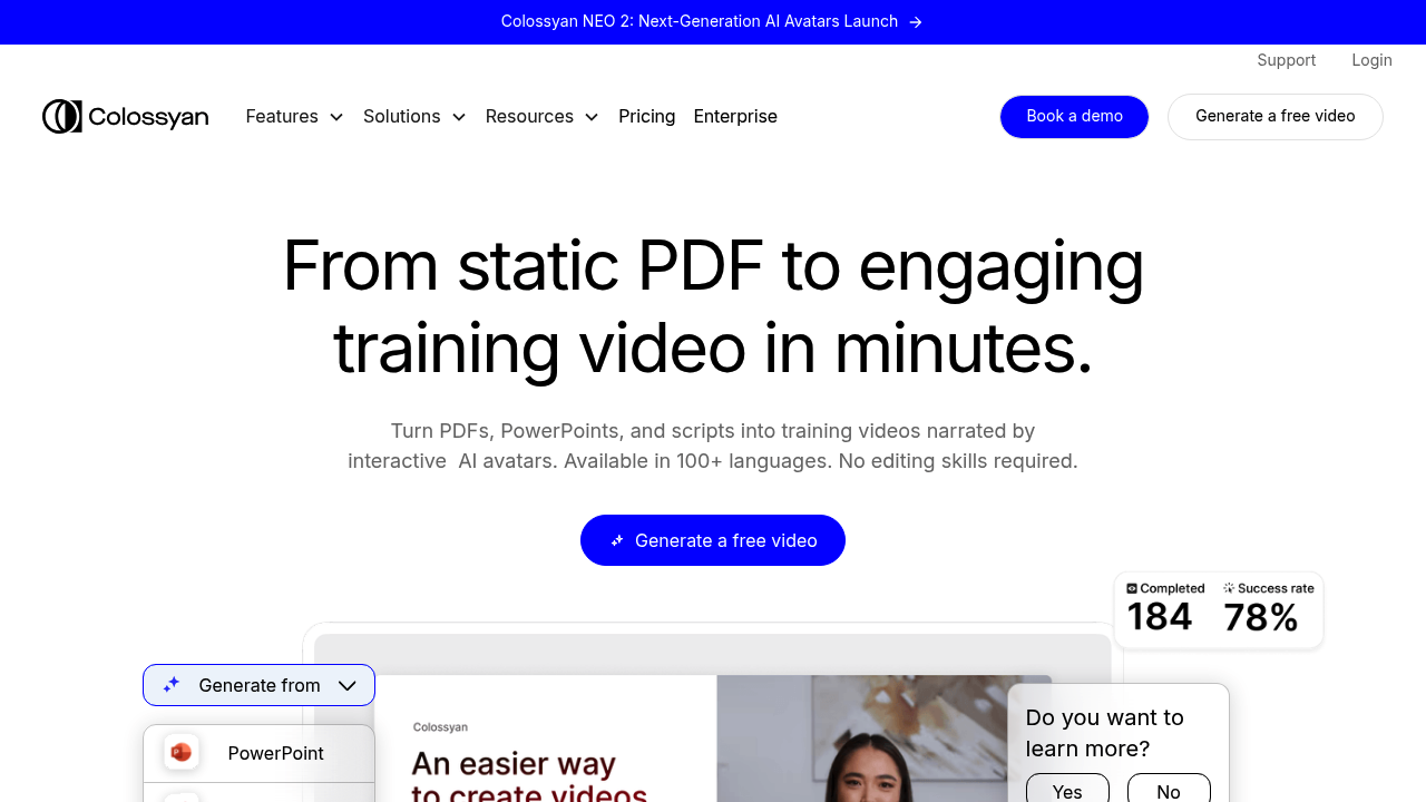 Colossyan screenshot